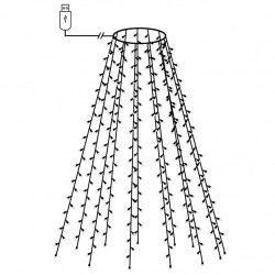 Siatka lampek choinkowych, 150 niebieskich diod LED, 150 cm