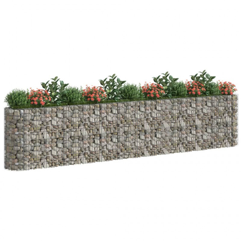 Podwyższona donica gabionowa galwanizowane żelazo 470x50x100 cm