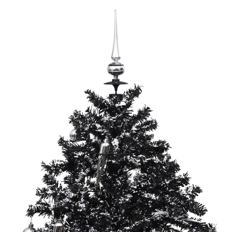 Choinka sypiąca śniegiem, podstawa parasolowa, czarna, 170 cm