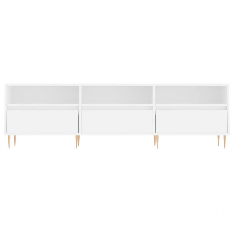 Szafka pod TV, biała, 150x30x44,5 cm, materiał drewnopochodny