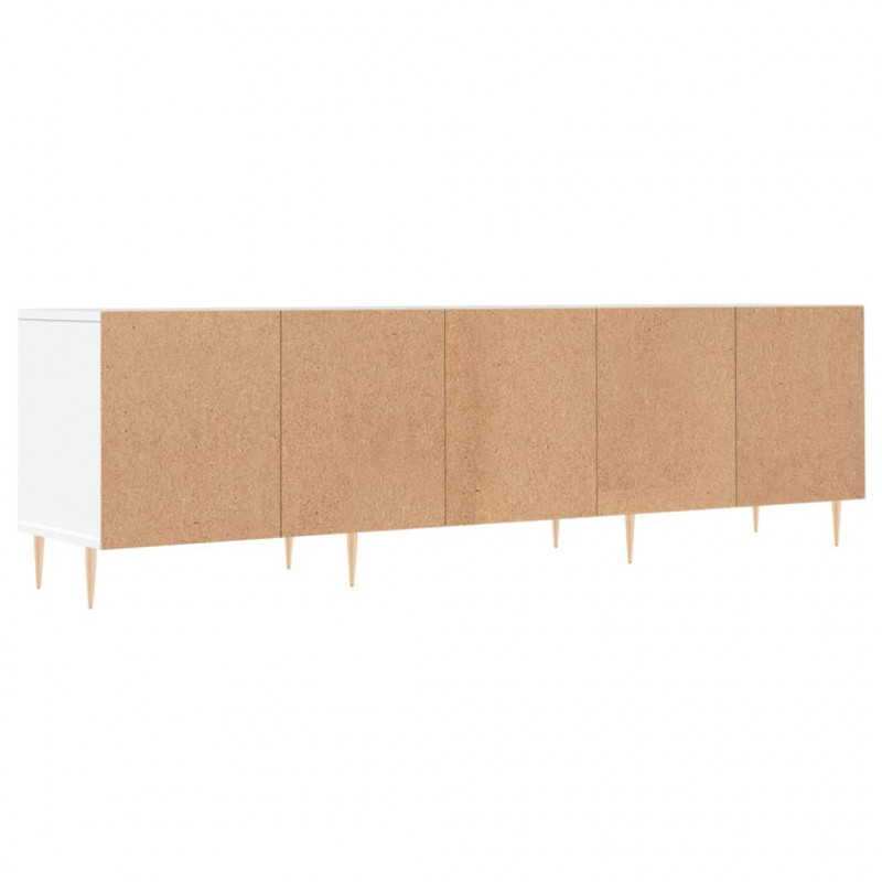 Szafka pod TV, biała, 150x30x44,5 cm, materiał drewnopochodny