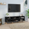 Szafka pod TV, czarna, 150x30x44,5 cm, materiał drewnopochodny
