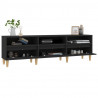 Szafka pod TV, czarna, 150x30x44,5 cm, materiał drewnopochodny