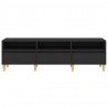 Szafka pod TV, czarna, 150x30x44,5 cm, materiał drewnopochodny
