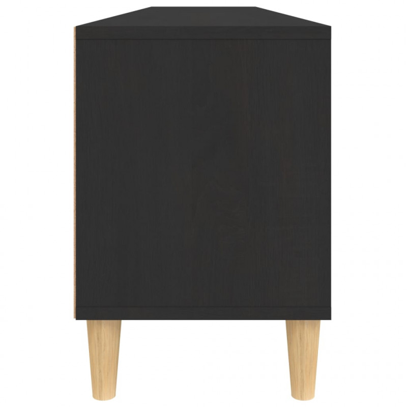 Szafka pod TV, czarna, 150x30x44,5 cm, materiał drewnopochodny