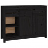 Szafka, czarna, 100x35x74 cm, lite drewno sosnowe