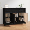 Szafka, czarna, 100x35x74 cm, lite drewno sosnowe