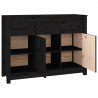 Szafka, czarna, 100x35x74 cm, lite drewno sosnowe