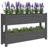 Donica, szara, 112x25x66 cm, lite drewno sosnowe