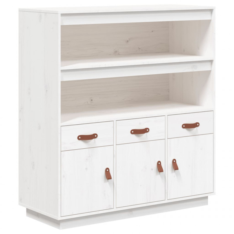 Szafka, biała, 100x40x108,5 cm, lite drewno sosnowe