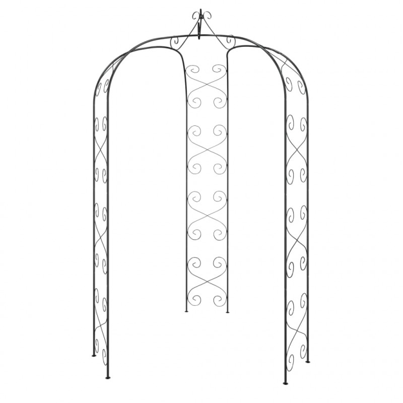 Pergola ogrodowa, czarna, Ø180x255 cm, stalowa