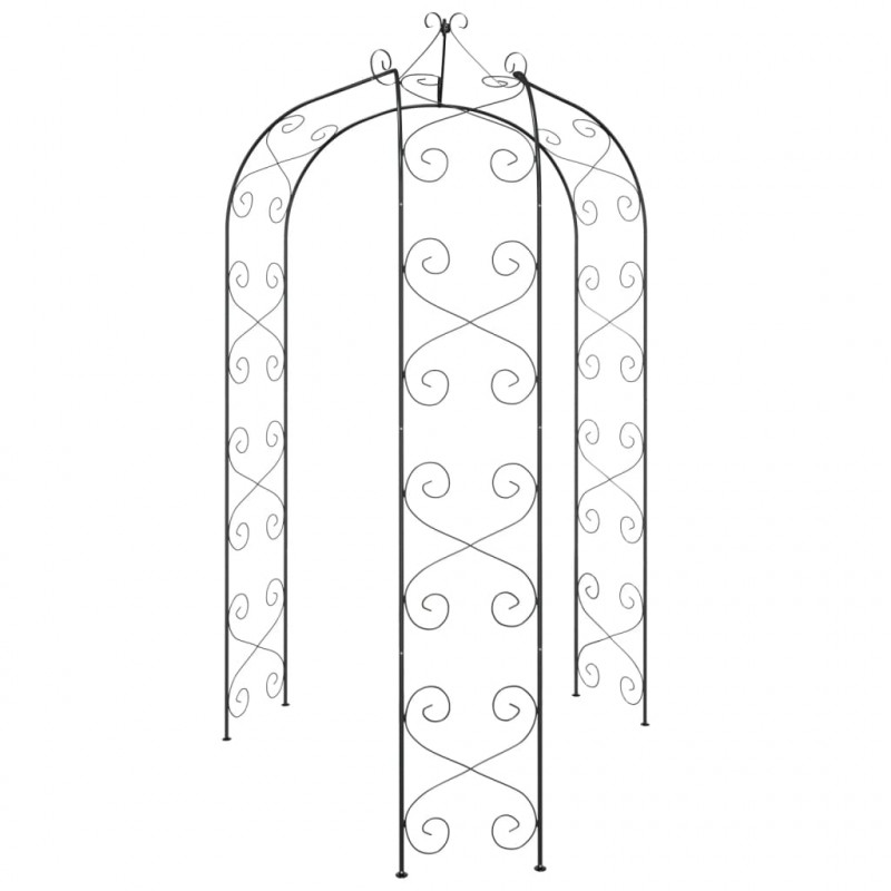 Pergola ogrodowa, czarna, Ø180x255 cm, stalowa