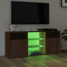 Szafka TV z oświetleniem LED, brązowy dąb, 120x30x50 cm