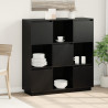 Szafka, czarna, 110,5x35x117 cm, lite drewno sosnowe