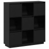 Szafka, czarna, 110,5x35x117 cm, lite drewno sosnowe