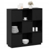 Szafka, czarna, 110,5x35x117 cm, lite drewno sosnowe