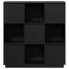 Szafka, czarna, 110,5x35x117 cm, lite drewno sosnowe