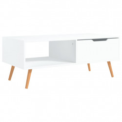 Stolik kawowy, biały, 100x49,5x43 cm, materiał drewnopochodny