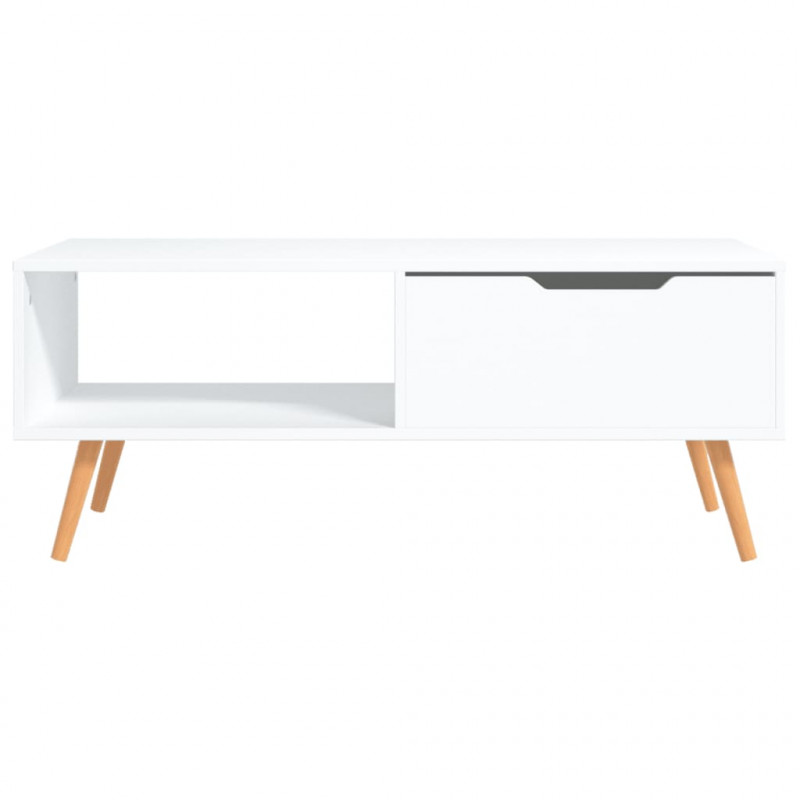 Stolik kawowy, biały, 100x49,5x43 cm, materiał drewnopochodny