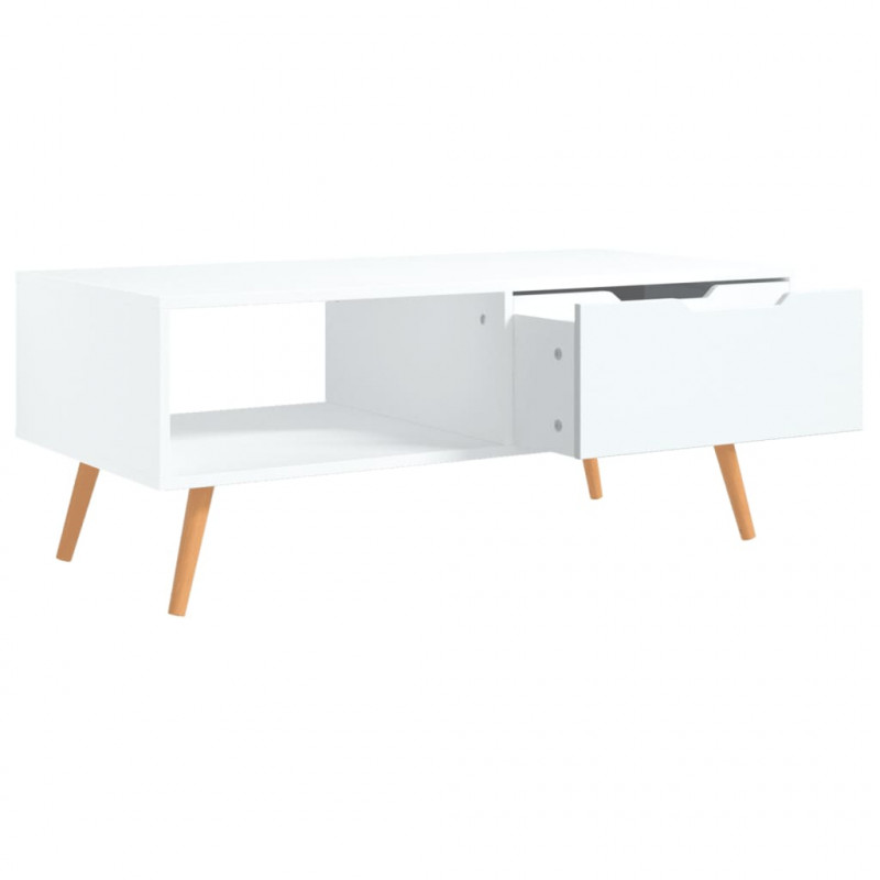 Stolik kawowy, biały, 100x49,5x43 cm, materiał drewnopochodny