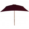 Parasol ogrodowy na drewnianym słupku, bordowy, 200x300 cm