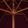 Parasol ogrodowy na drewnianym słupku, bordowy, 200x300 cm
