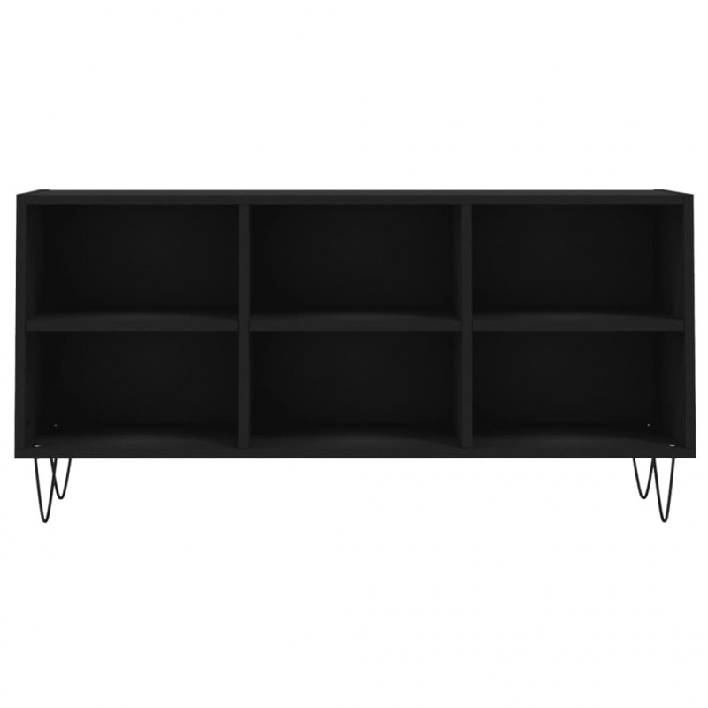 Szafka pod TV, czarna, 103,5x30x50 cm, materiał drewnopochodny