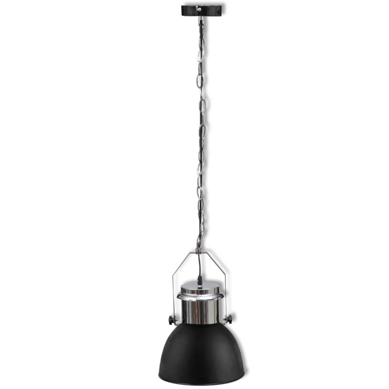 Metalowe lampy sufitowe, 2 szt., regulowana długość, czarne