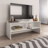 Szafka pod TV, biała, wysoki połysk, 100x40x40 cm