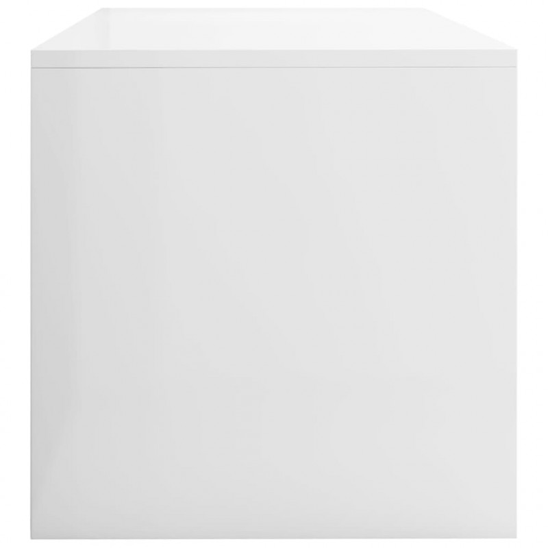Szafka pod TV, biała, wysoki połysk, 100x40x40 cm