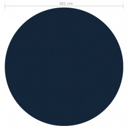 Pływająca folia solarna z PE na basen, 381 cm, czarno-niebieska