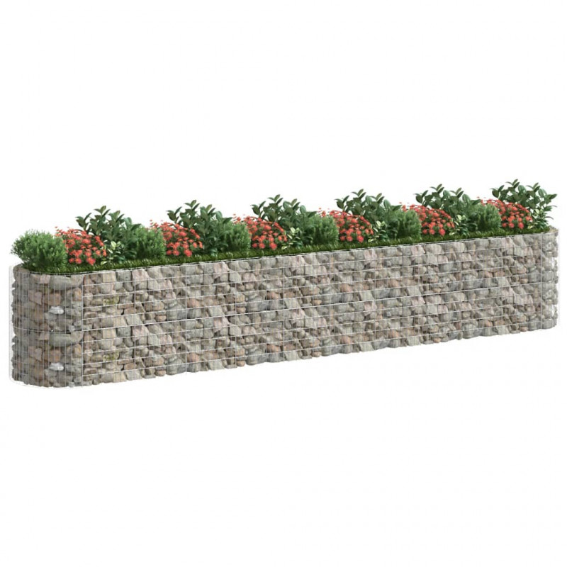 Podwyższona donica gabionowa galwanizowane żelazo 600x100x100cm