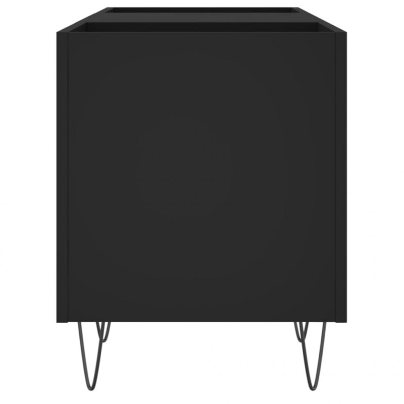Szafka na płyty, czarna, 121x38x48 cm, materiał drewnopochodny