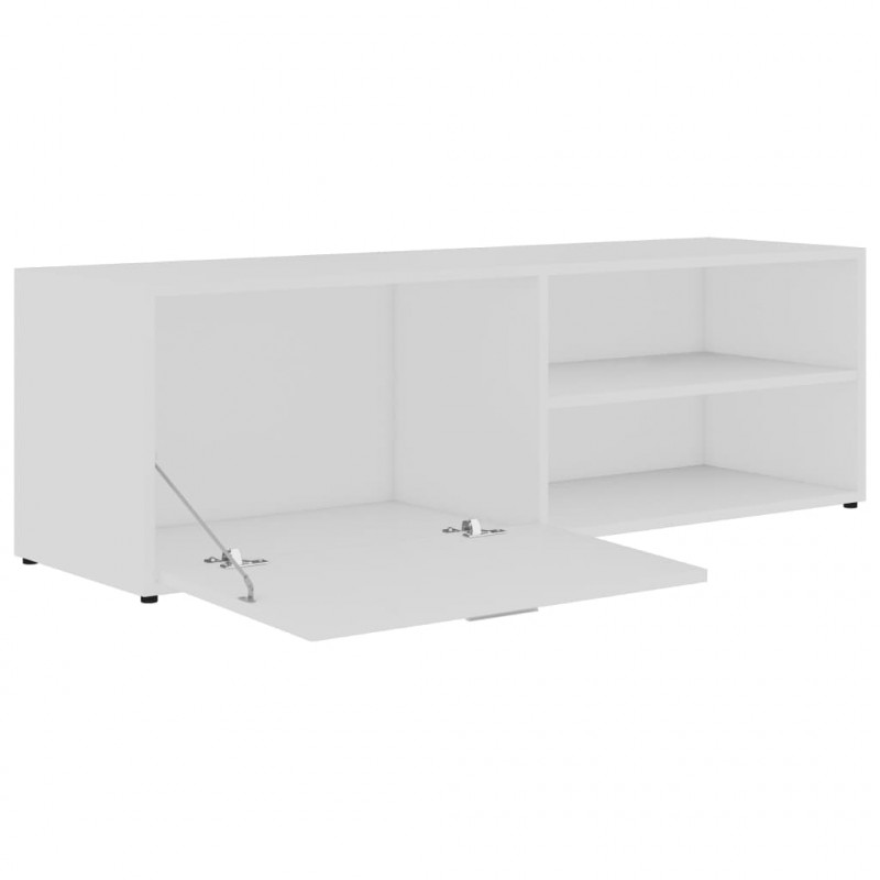 Szafka pod TV, biała, 120x34x37 cm, materiał drewnopochodny