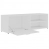 Szafka pod TV, biała, 120x34x37 cm, materiał drewnopochodny