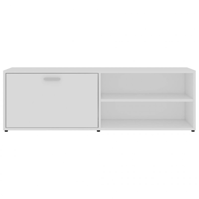 Szafka pod TV, biała, 120x34x37 cm, materiał drewnopochodny