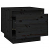 Szafki nocne, 2 szt., czarne, 35x34x32 cm, lite drewno sosnowe