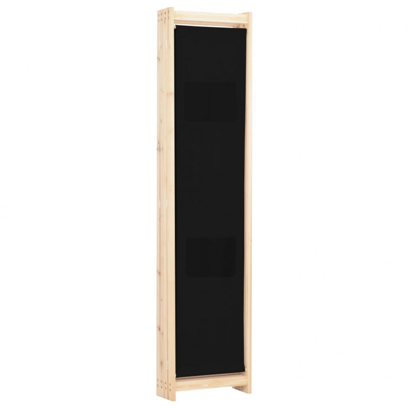 Parawan 4-panelowy, czarny, 160x170x4 cm, tkanina