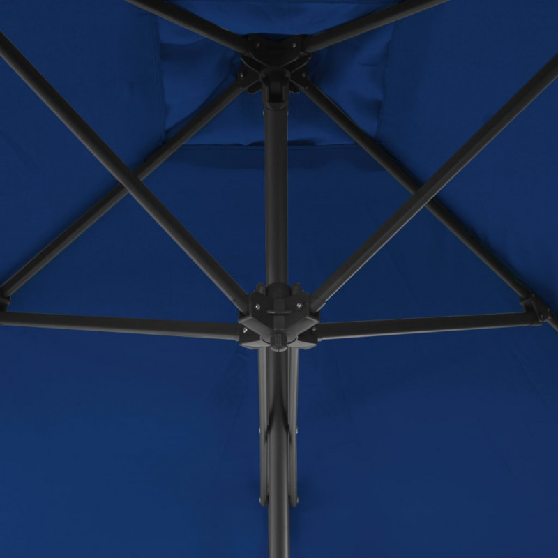 Parasol ogrodowy na stalowym słupku, niebieski, 300x230 cm