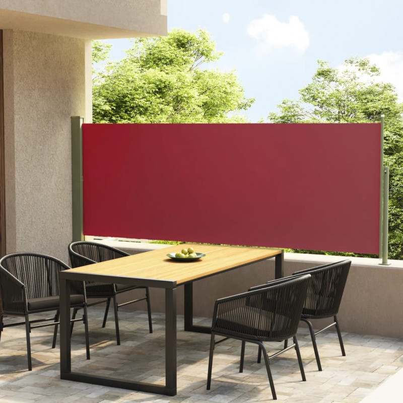 Wysuwana markiza boczna na taras, 117 x 300 cm, czerwona