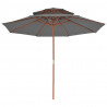 Parasol ogrodowy z podwójnym daszkiem, 270 cm, antracytowy