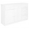 Komoda z 6 szufladami, biała, 113x35x73 cm, lite drewno sosnowe