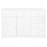 Komoda z 6 szufladami, biała, 113x35x73 cm, lite drewno sosnowe