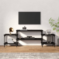 Szafka pod TV, czarna, 157x35x52 cm, materiał drewnopochodny