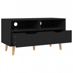 Szafka pod TV, czarna, 90x40x48,5 cm, materiał drewnopochodny