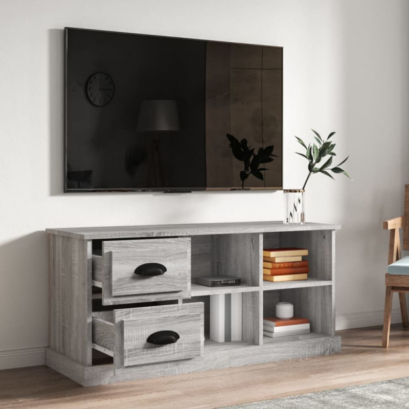 Szafka pod TV, szary dąb sonoma, 102x35,5x47,5 cm