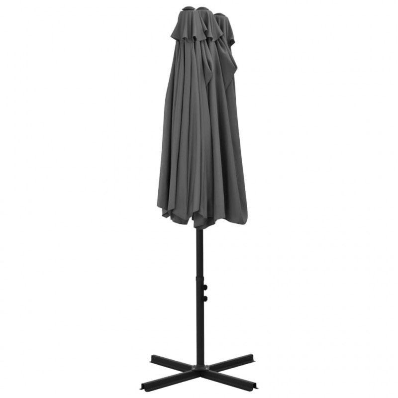 Parasol ogrodowy na słupku aluminiowym, 460x270 cm, antracytowy