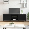 Szafka pod TV, czarna, 150x30x50 cm, materiał drewnopochodny