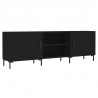 Szafka pod TV, czarna, 150x30x50 cm, materiał drewnopochodny
