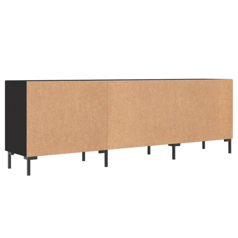 Szafka pod TV, czarna, 150x30x50 cm, materiał drewnopochodny